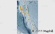 Political Shades 3D Map of Vanuatu, semi-desaturated