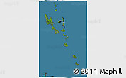 Satellite 3D Map of Vanuatu, darken, semi-desaturated, land only