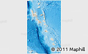 Shaded Relief 3D Map of Vanuatu, desaturated, land only
