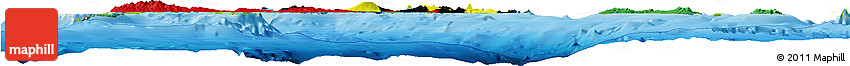 Flag Horizon Map of Vanuatu, physical outside, bathymetry sea, flag rotated