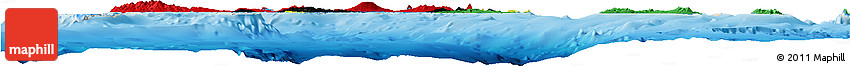 Flag Horizon Map of Vanuatu, shaded relief outside, flag centered