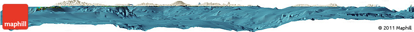 Shaded Relief Horizon Map of Vanuatu, satellite outside