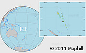 Physical Location Map of Vanuatu, gray outside