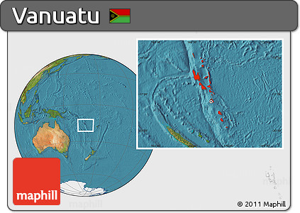 Satellite Location Map of Vanuatu
