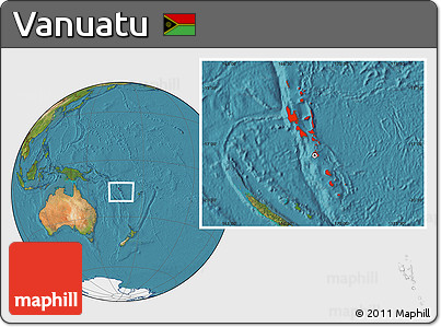 Satellite Location Map of Vanuatu