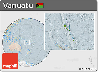 Satellite Location Map of Vanuatu, lighten