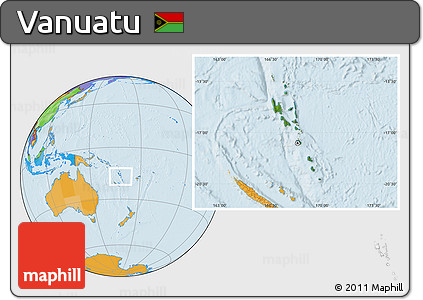 Satellite Location Map of Vanuatu, political outside