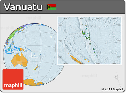 Satellite Location Map of Vanuatu, political outside