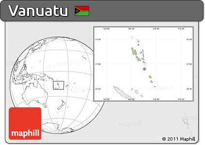 Savanna Style Location Map of Vanuatu, blank outside