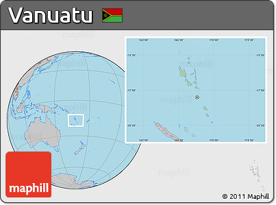 Savanna Style Location Map of Vanuatu, gray outside