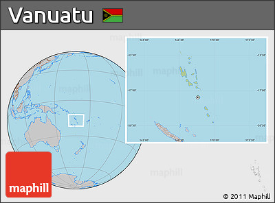Savanna Style Location Map of Vanuatu, gray outside