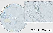 Savanna Style Location Map of Vanuatu, lighten, hill shading