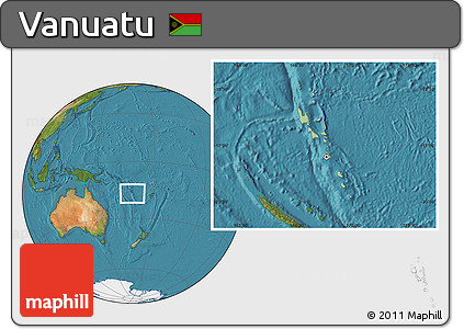 Savanna Style Location Map of Vanuatu, satellite outside
