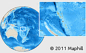 Savanna Style Location Map of Vanuatu, shaded relief outside, hill shading