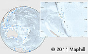 Shaded Relief Location Map of Vanuatu, lighten, semi-desaturated