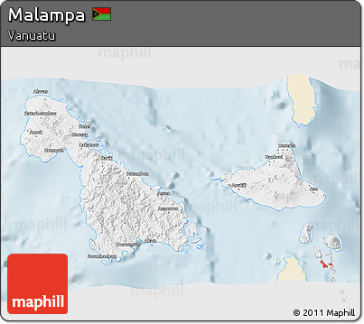 Classic Style 3D Map of Malampa, single color outside