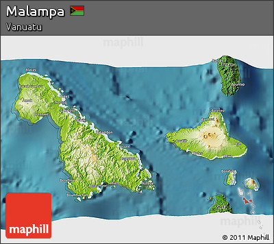 Physical 3D Map of Malampa, satellite outside