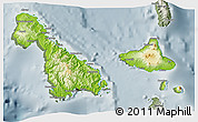 Physical 3D Map of Malampa, semi-desaturated
