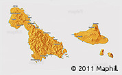 Political 3D Map of Malampa, cropped outside