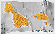 Political 3D Map of Malampa, desaturated