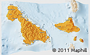 Political 3D Map of Malampa, lighten