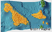 Political 3D Map of Malampa, satellite outside