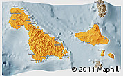 Political 3D Map of Malampa, semi-desaturated