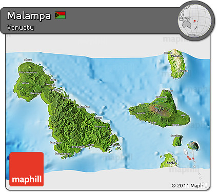 Satellite 3D Map of Malampa, physical outside