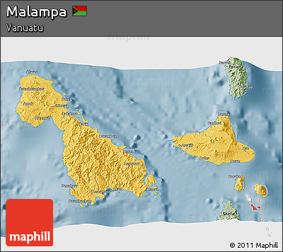 Savanna Style 3D Map of Malampa