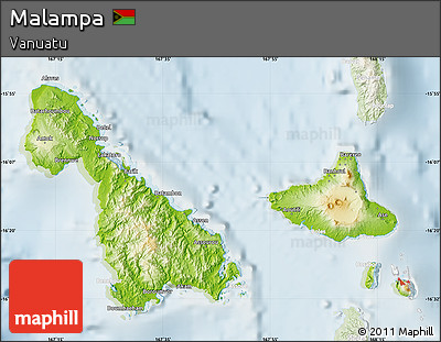 Physical Map of Malampa, lighten
