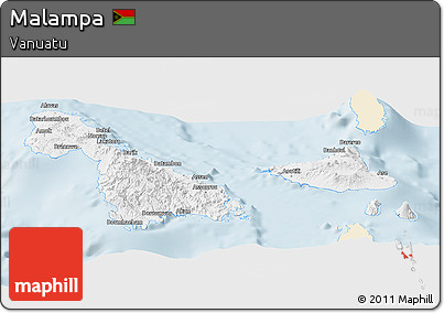 Classic Style Panoramic Map of Malampa, single color outside