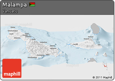 Gray Panoramic Map of Malampa, single color outside