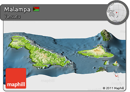 Physical Panoramic Map of Malampa, darken