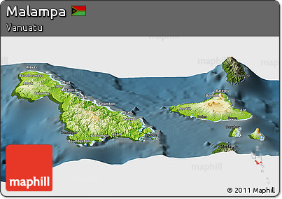 Physical Panoramic Map of Malampa, darken
