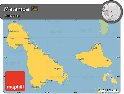 Savanna Style Simple Map of Malampa, single color outside
