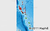 Flag Map of Vanuatu, satellite outside, bathymetry sea, flag centered