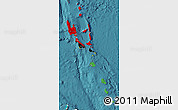 Flag Map of Vanuatu, single color outside, satellite sea, flag centered