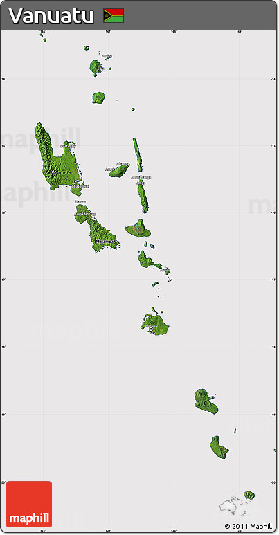 Satellite Map of Vanuatu, cropped outside