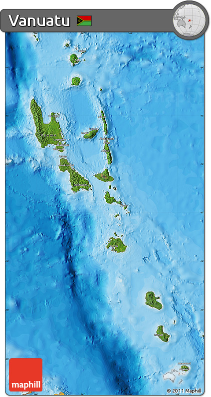 Satellite Map of Vanuatu, political outside