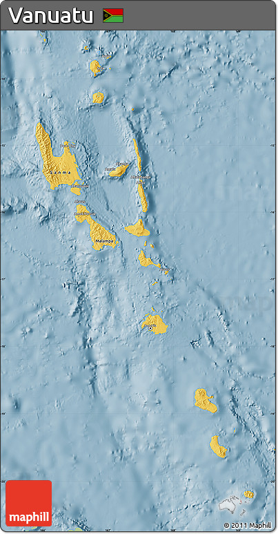 Savanna Style Map of Vanuatu, single color outside