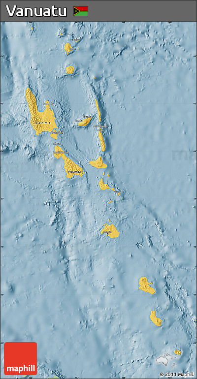 Savanna Style Map of Vanuatu, single color outside