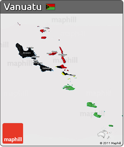 Flag Panoramic Map of Vanuatu