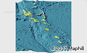 Physical Panoramic Map of Vanuatu, satellite outside