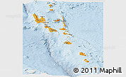 Political Shades Panoramic Map of Vanuatu, lighten