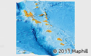 Political Shades Panoramic Map of Vanuatu, physical outside