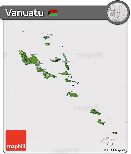 Satellite Panoramic Map of Vanuatu, cropped outside