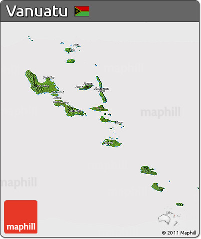 Satellite Panoramic Map of Vanuatu, cropped outside