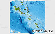 Satellite Panoramic Map of Vanuatu, physical outside