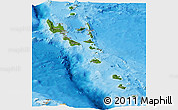 Satellite Panoramic Map of Vanuatu, political shades outside