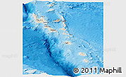 Shaded Relief Panoramic Map of Vanuatu, lighten, land only